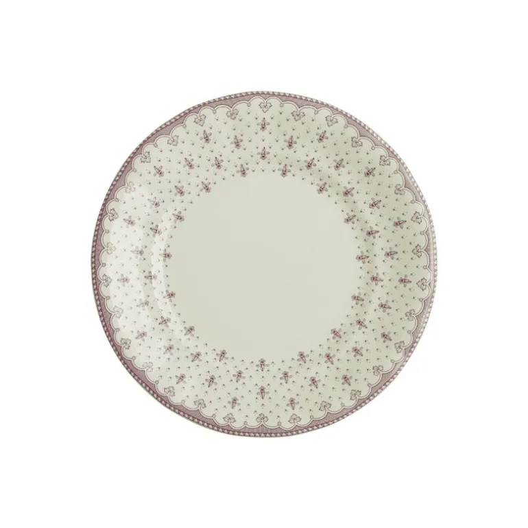 Vajilla completa de 42 piezas colección Flor de Lis Rosa