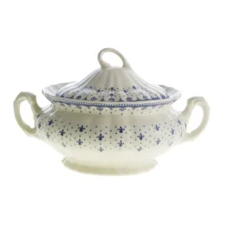 Vajilla completa de 56 piezas colección Flor de Lis Azul